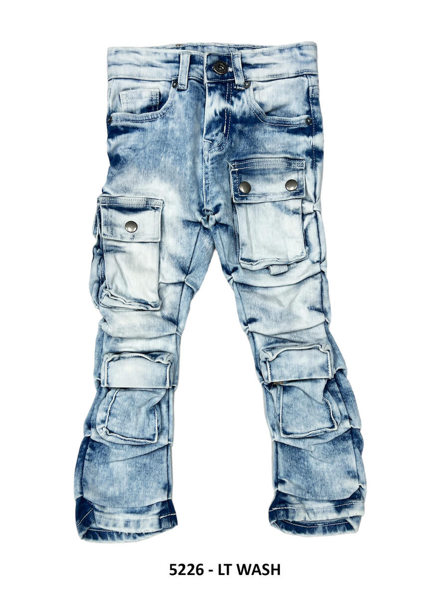 CARGO STACKED DENIM LT WASH