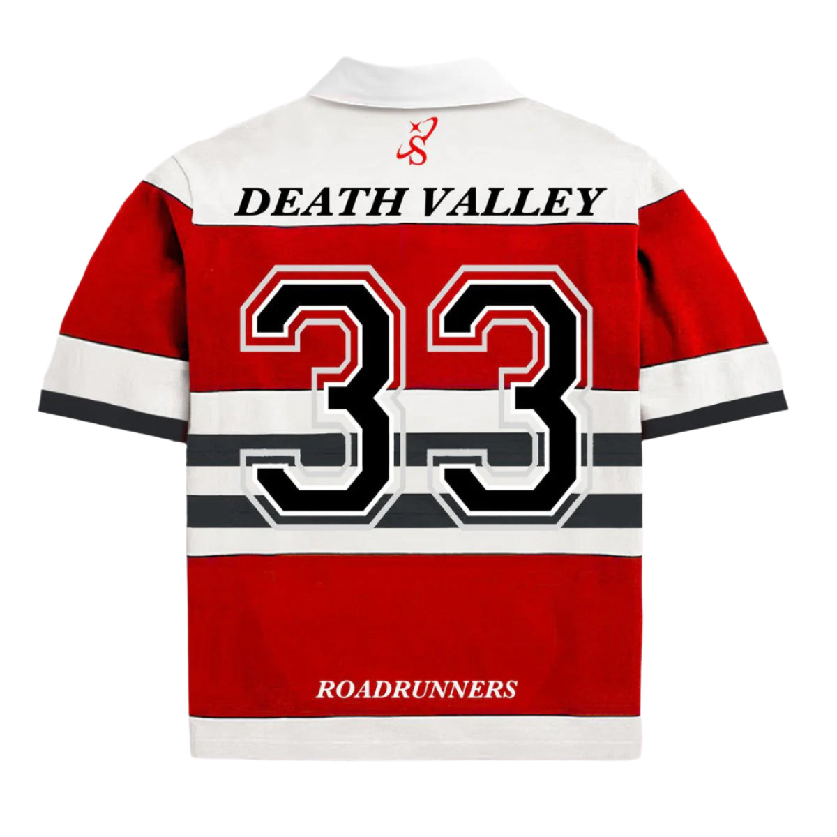 "ROADRUNNERS" BOX-FIT RUGBY POLO (RED/WHITE)