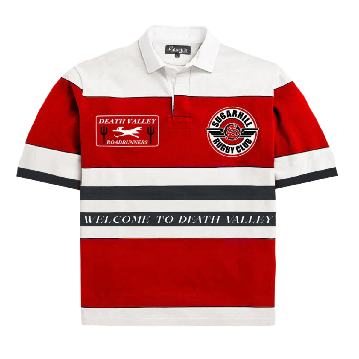"ROADRUNNERS" BOX-FIT RUGBY POLO (RED/WHITE)