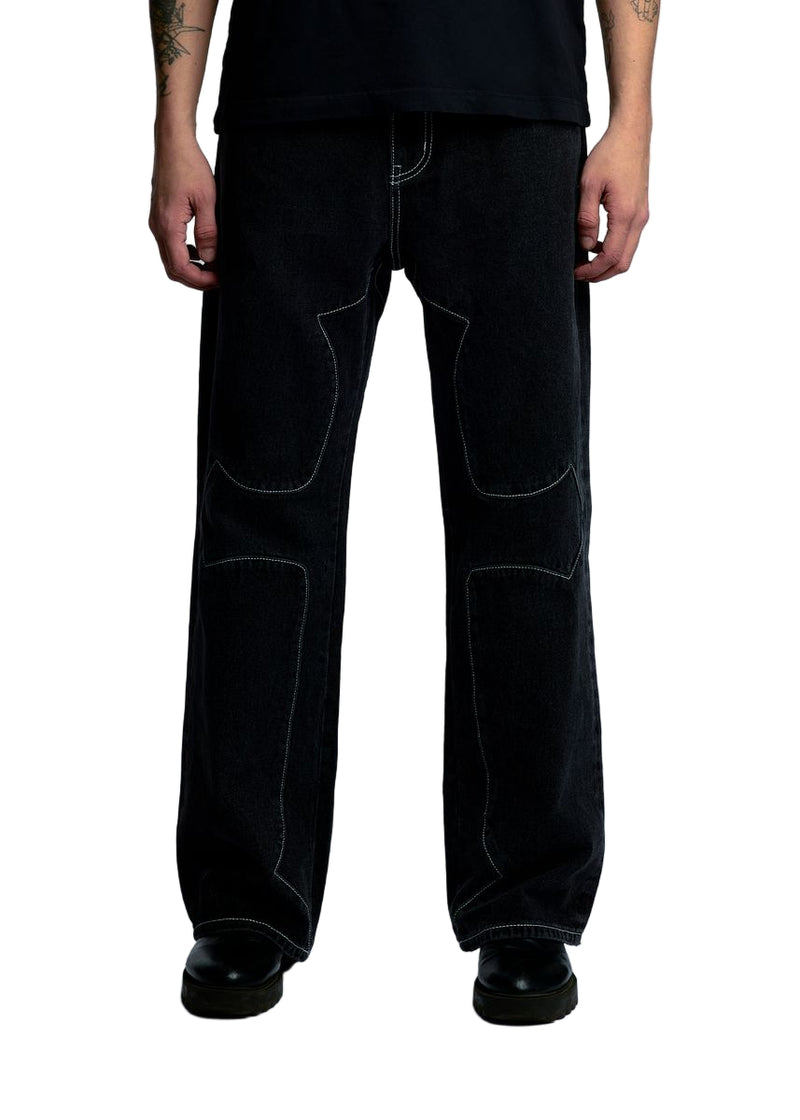 CROSS DENIM PANT BLACK