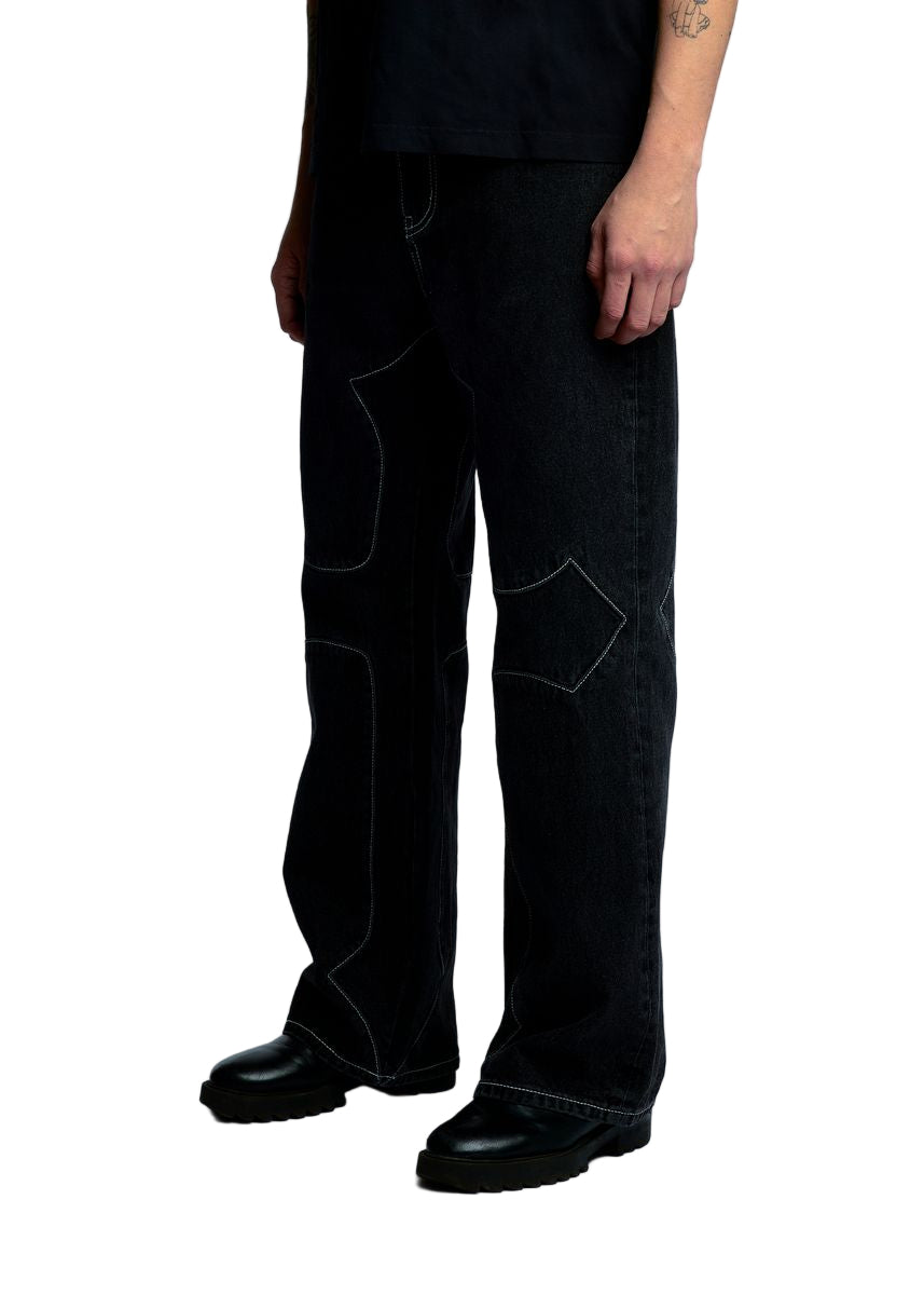 CROSS DENIM PANT BLACK