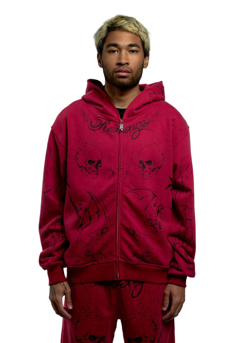 TATTOO ZIP RED/BLACK