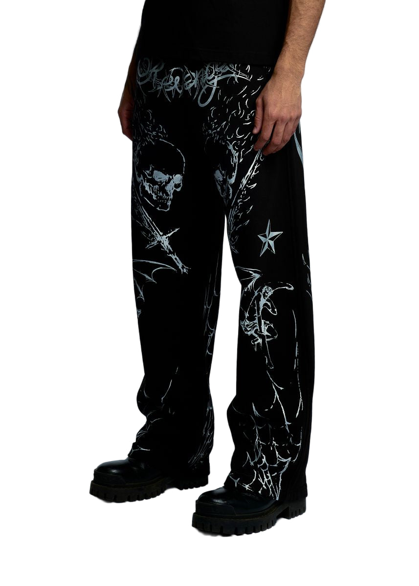 TATTOO SWEATPANT BLACK/SILVER