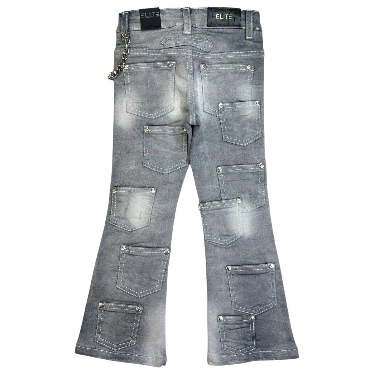 Cuban Link Kids Stacked RIVETS Jeans
