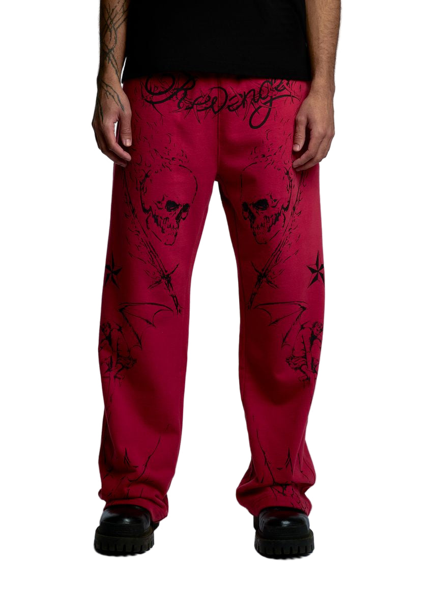 TATTOO SWEATPANT RED/BLACK