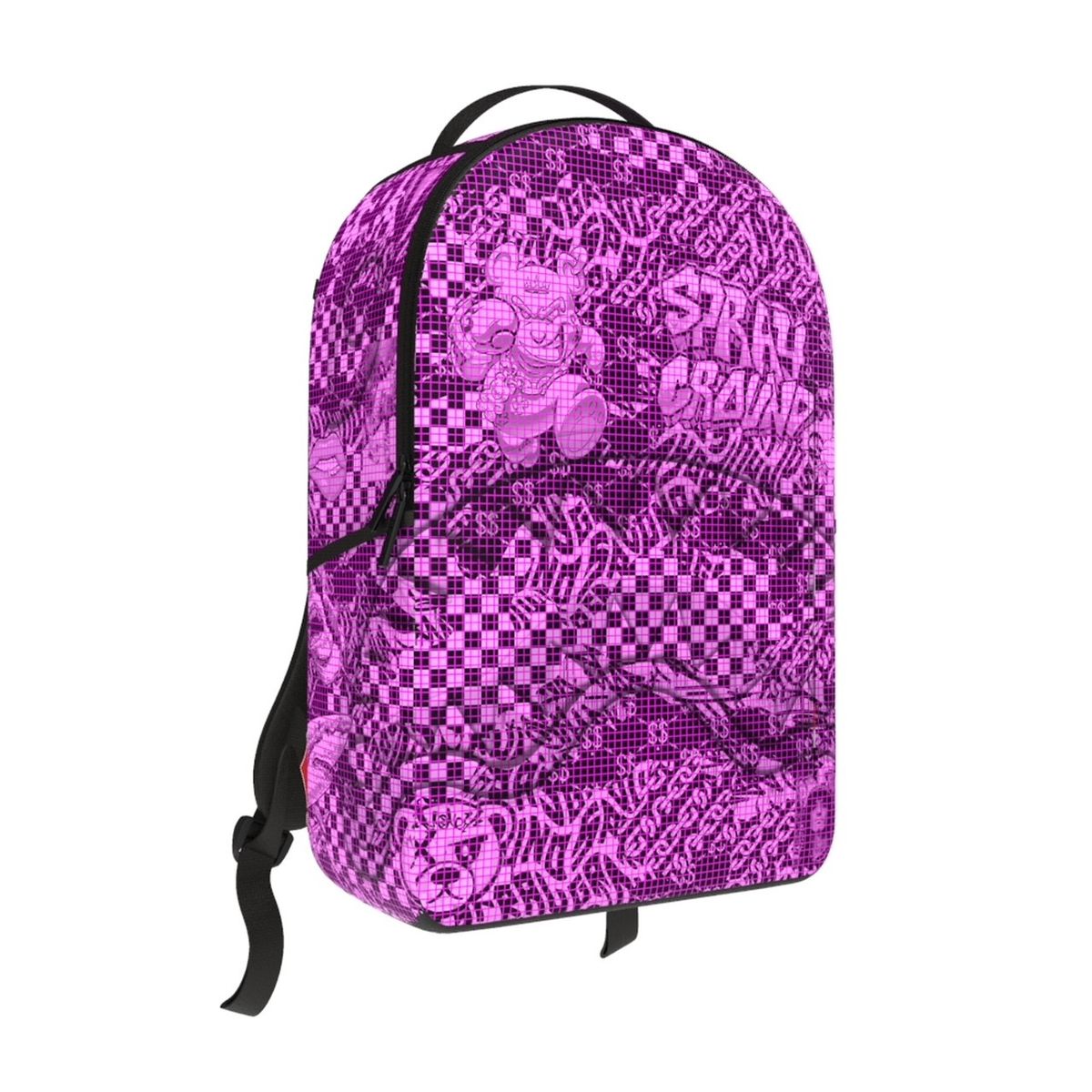 Front right view of the Sprayground Organza Shark Backpack