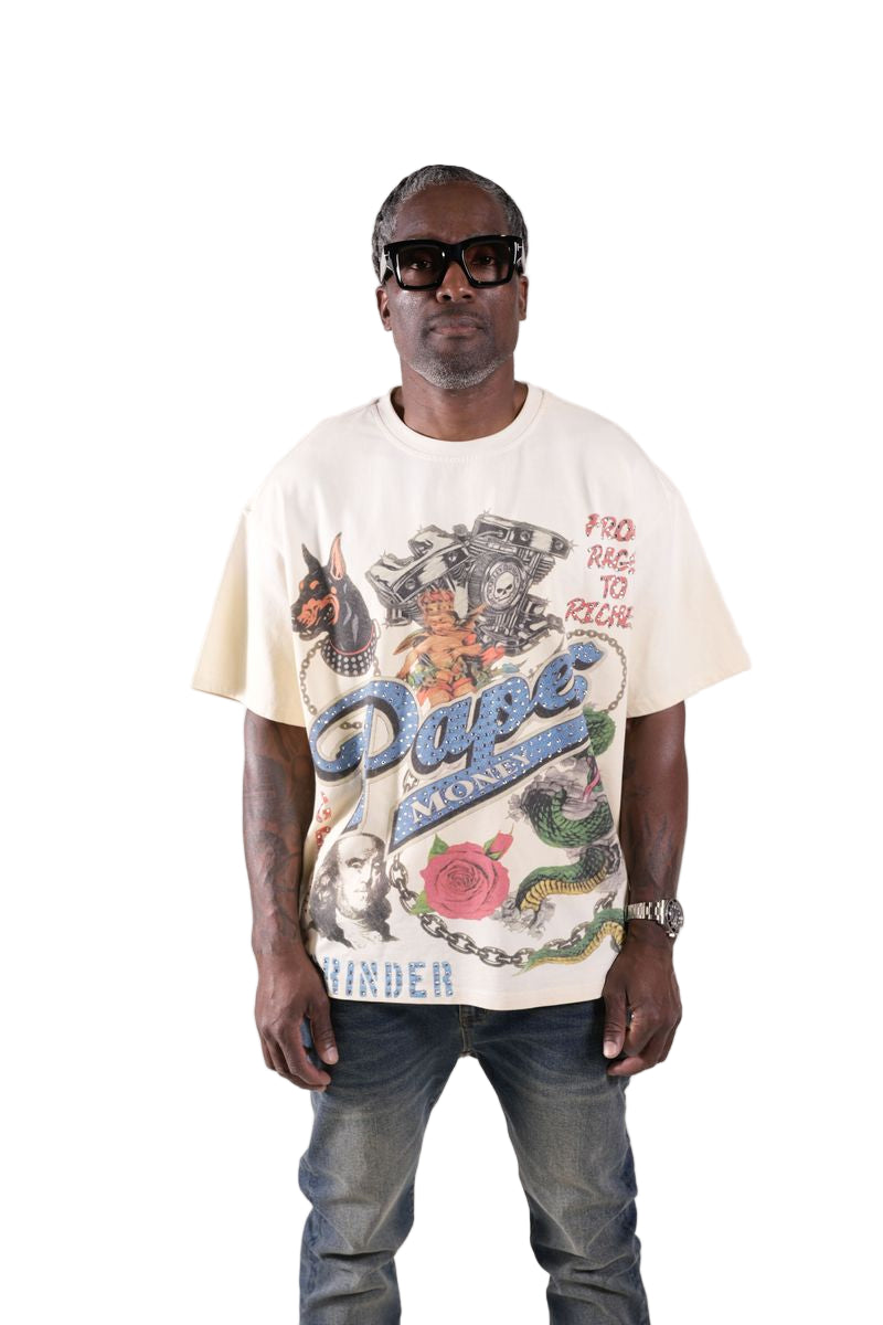 FOR THE DOGS Rhinestone tee