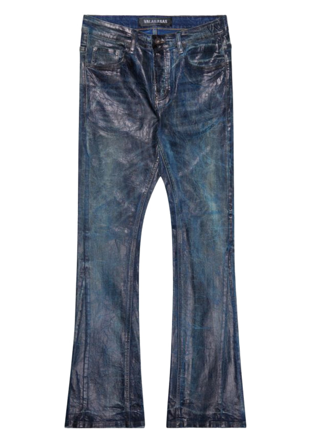 Valabasas "FAX" STACKED WAXED DENIM DIRTY INDIGO