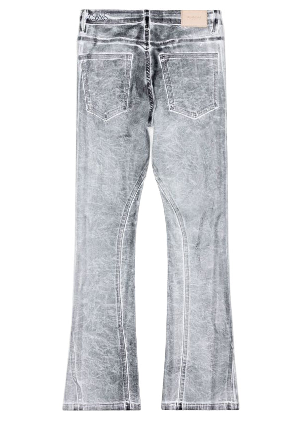 "FAX" STACKED WAXED DENIM