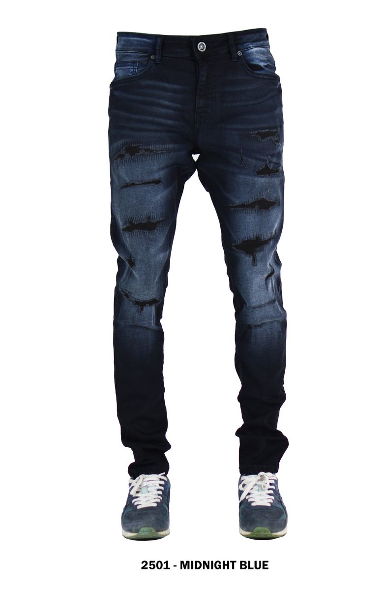 RIP & REPAIR EMB DENIM