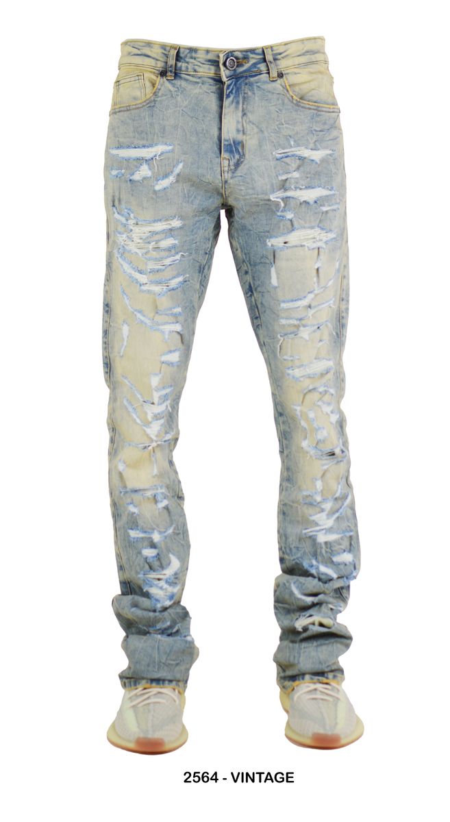 Rip & Repair Stacked Denim  VINTAGE