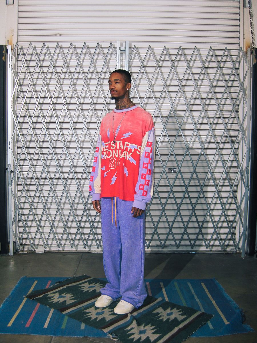 Bolt Panel Long Sleeve-Red/Purple-thumbmail-4