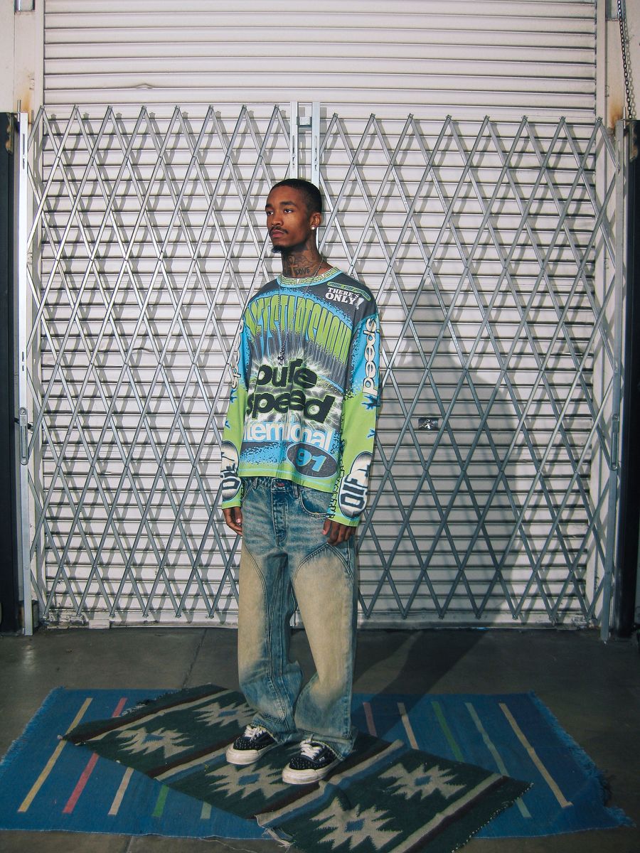 MX Racing Jersey - Black/Blue/Green-thumbmail-4