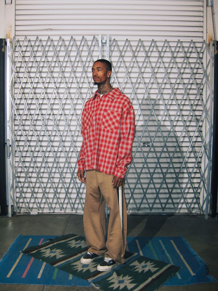 Crinkled Flannel - Red/White-thumbmail-4