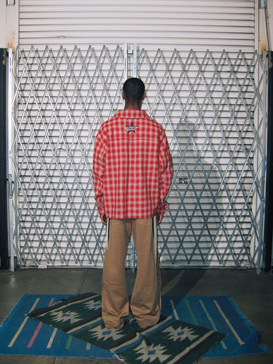 Crinkled Flannel - Red/White-thumbmail-6