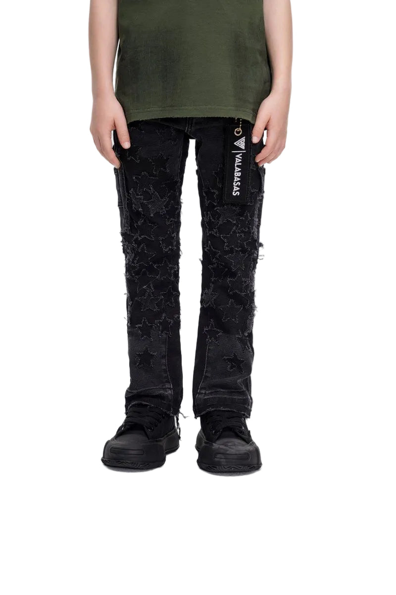 VALABASAS KIDS V-STARS STACKED BLACK-thumbmail-1