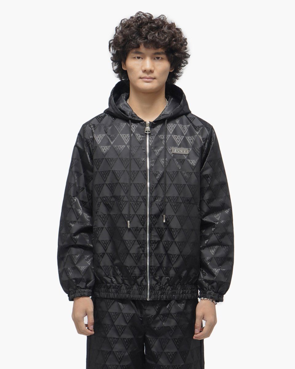 Valabasas Monogram 2.0 Black Windbreaker Jacket