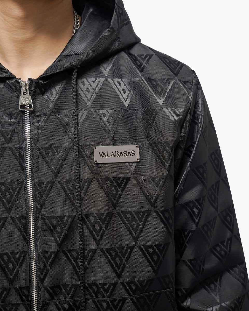 Valabasas Monogram 2.0 Black Windbreaker Jacket-thumbmail-2