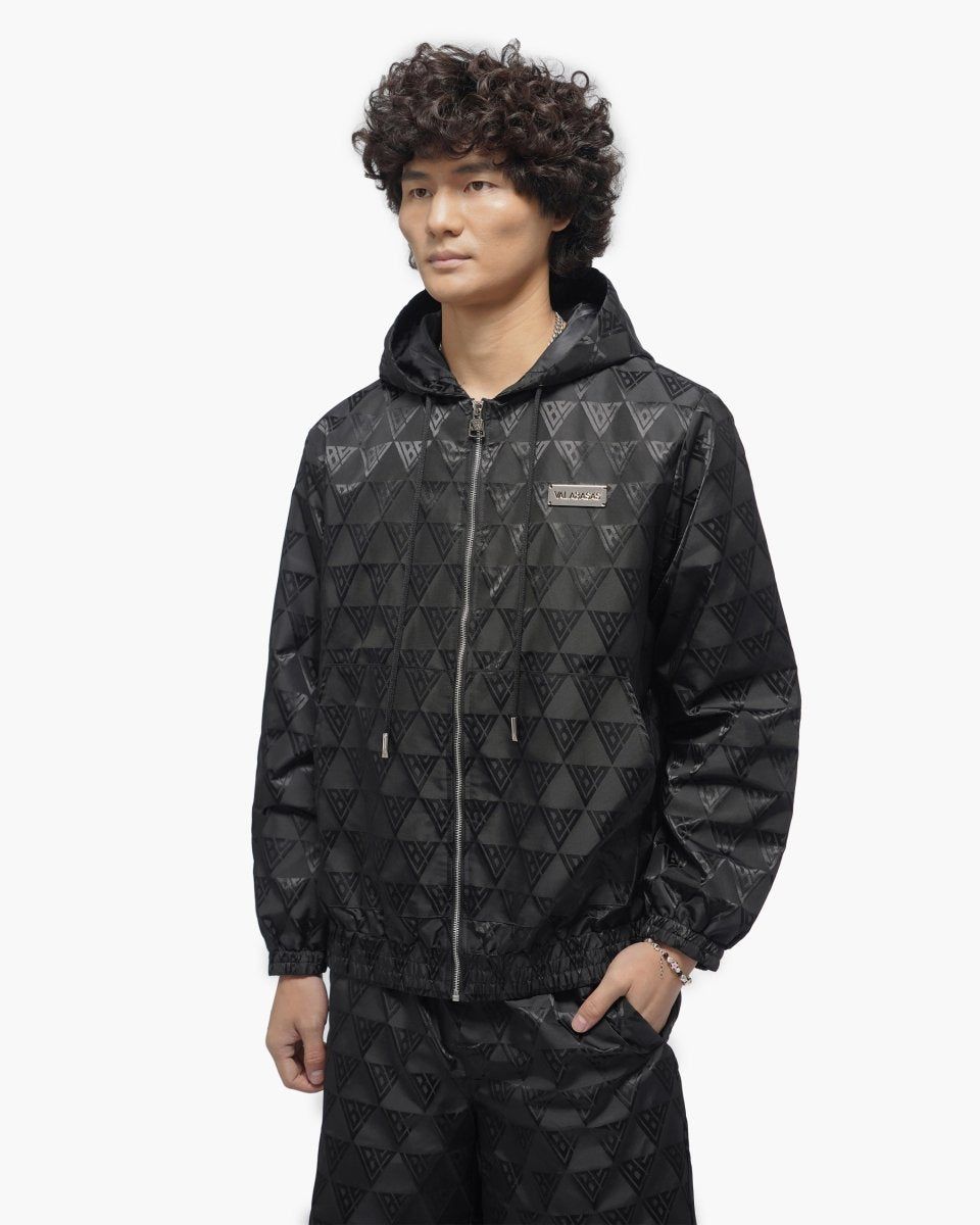 Valabasas Monogram 2.0 Black Windbreaker Jacket-thumbmail-4