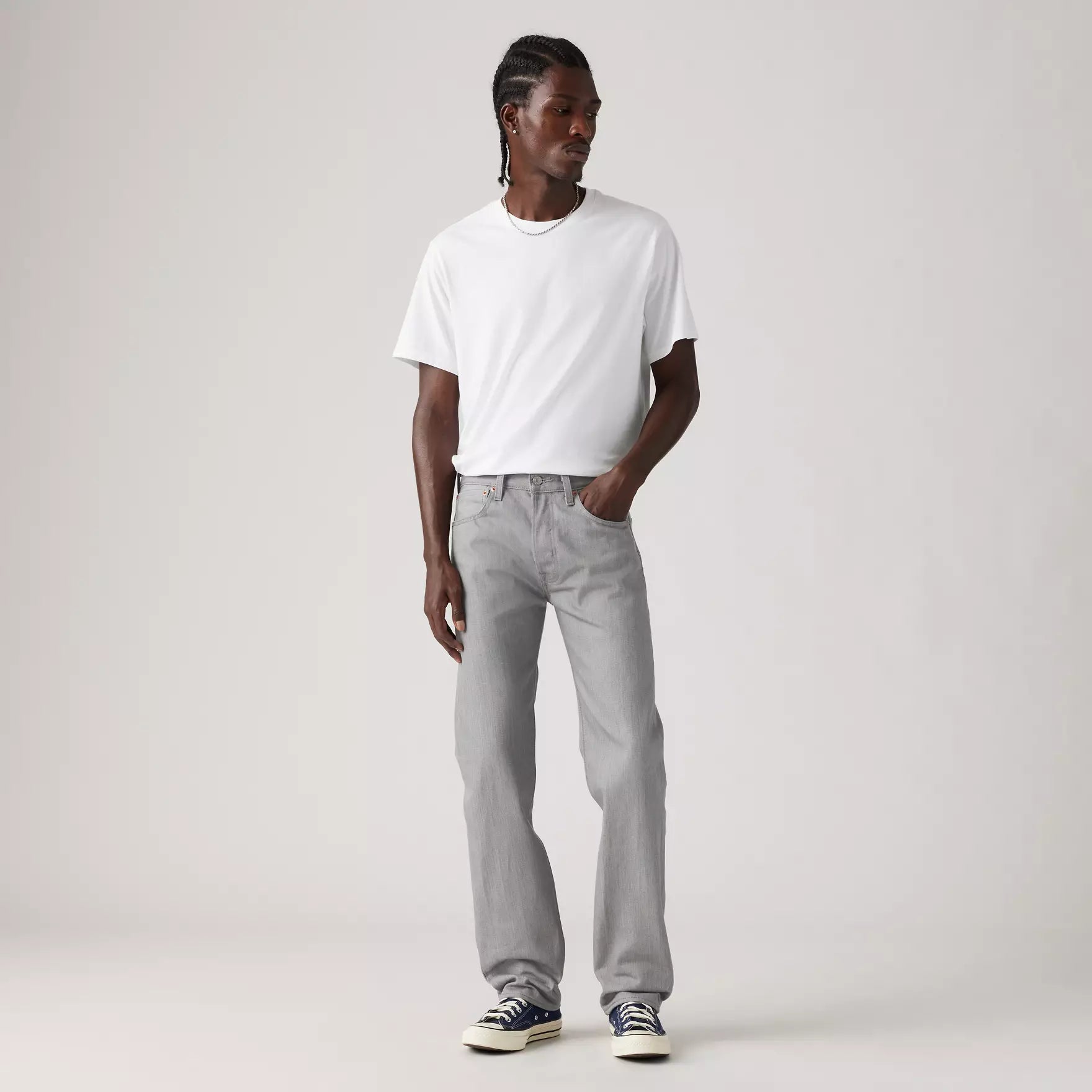 Model Photo of the Levi's Original Fit 501 in Grey