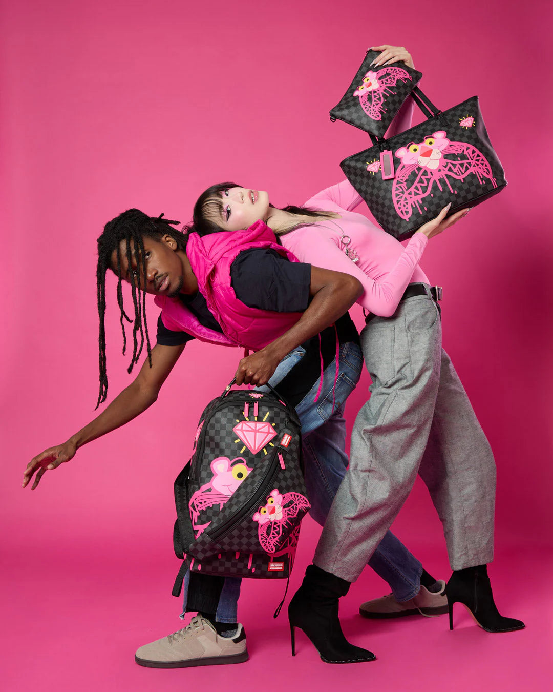 Sprayground Pink Panther: Drippy Diamonds Backpack-thumbmail-12