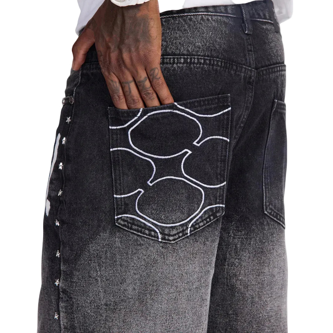 "DALLAS" JORTS (BLACK WASH)