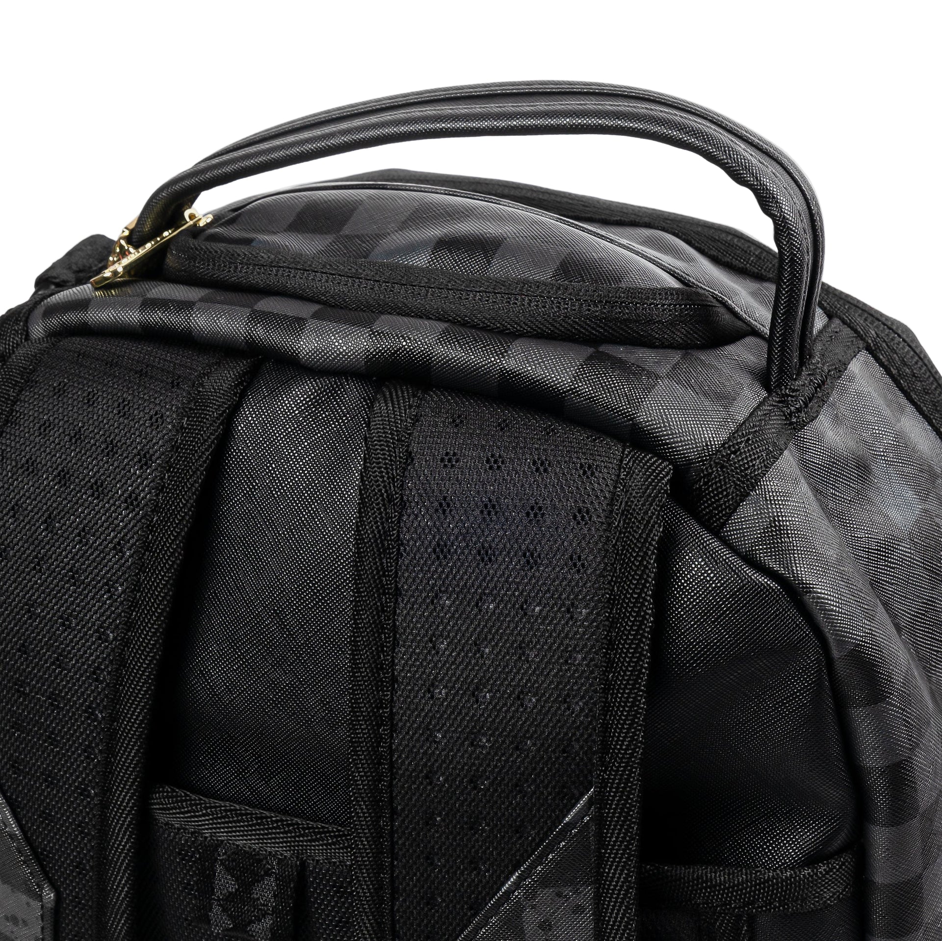 Close-Up Top View of the Sprayground Spritz Black Backpack