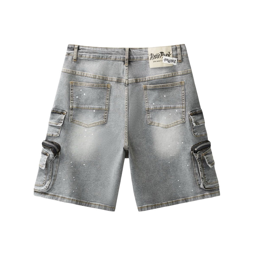 Velocity Cargo Denim Short - Grey-thumbmail-2
