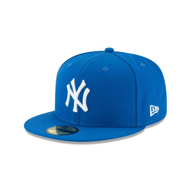 Front Left View of New Era New York Yankees Blue Basic 59FIFTY Fitted