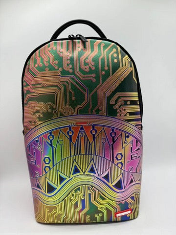 Front View of the Sprayground Circuit Board Shark Backpack