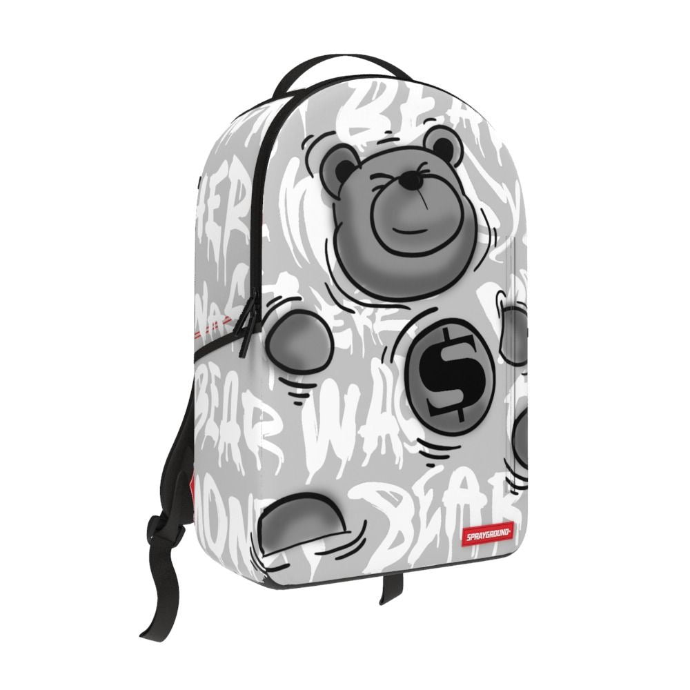 Front Left View of the Sprayground Money Bear Graffiti Float Backpack
