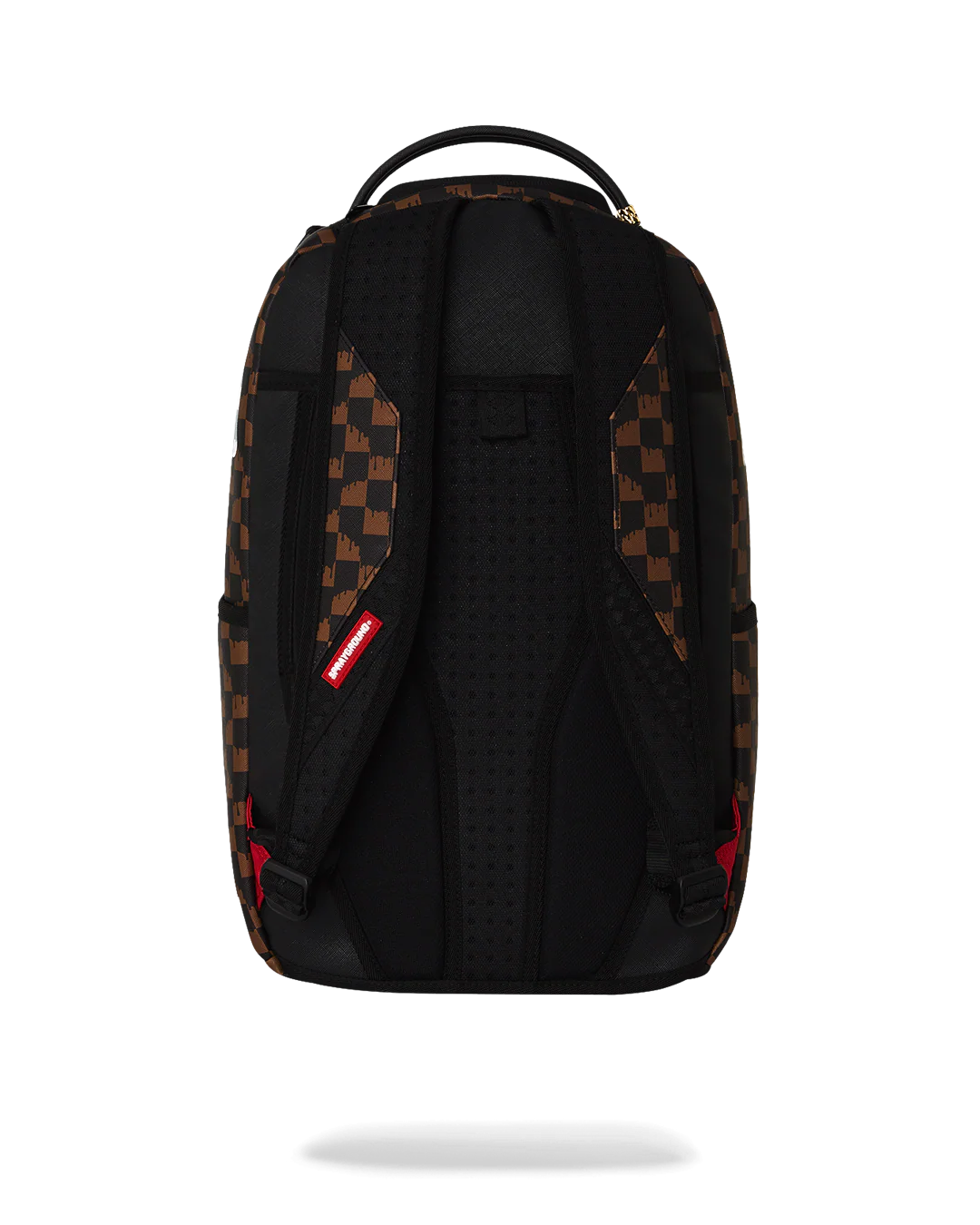 BROWN AND CREAM DRIP CHECK SHARK BACKPACK-thumbmail-4
