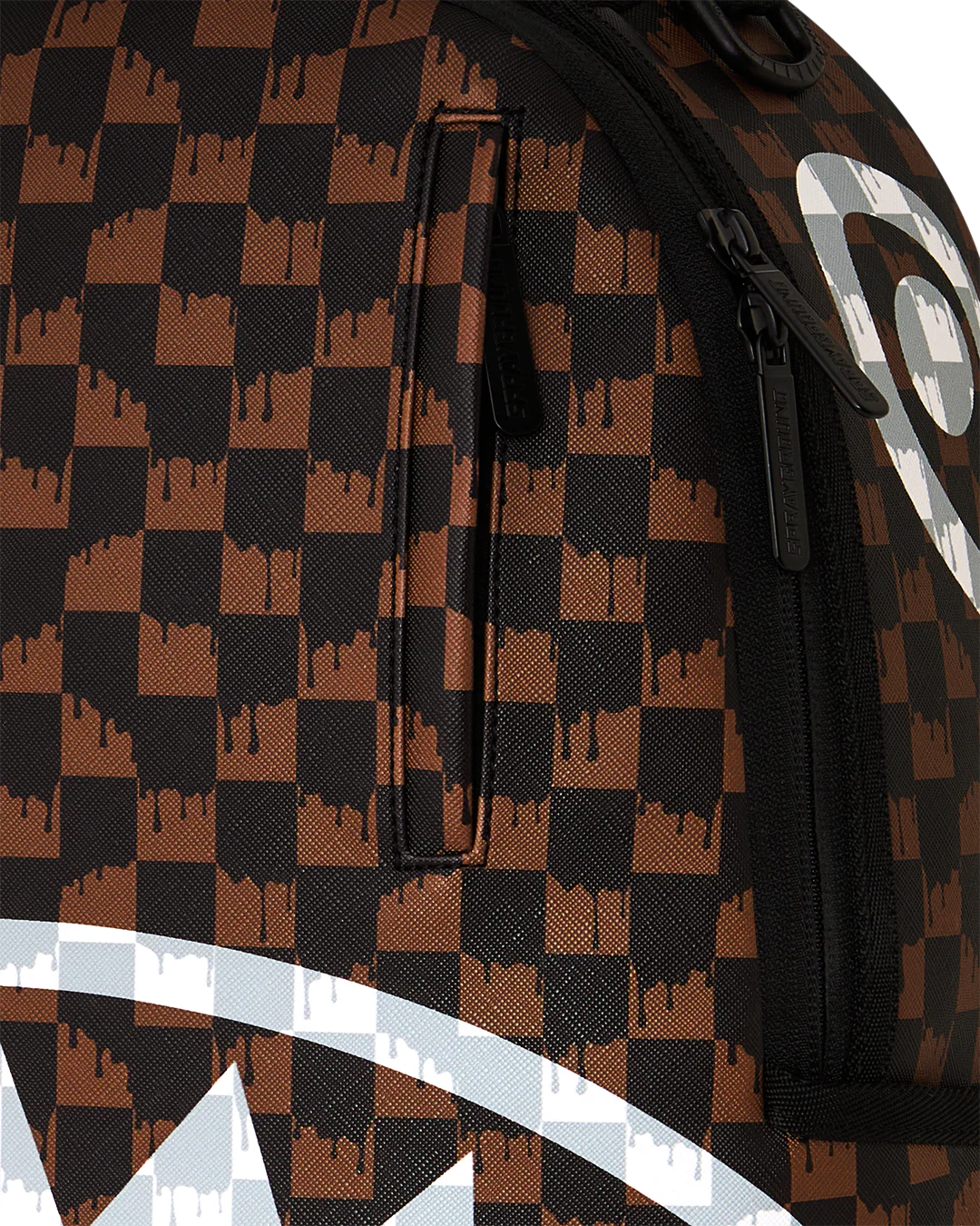 BROWN AND CREAM DRIP CHECK SHARK BACKPACK-thumbmail-6