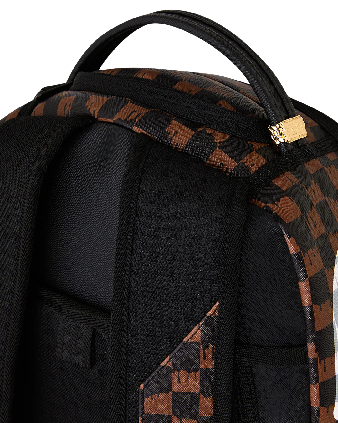 BROWN AND CREAM DRIP CHECK SHARK BACKPACK-thumbmail-7