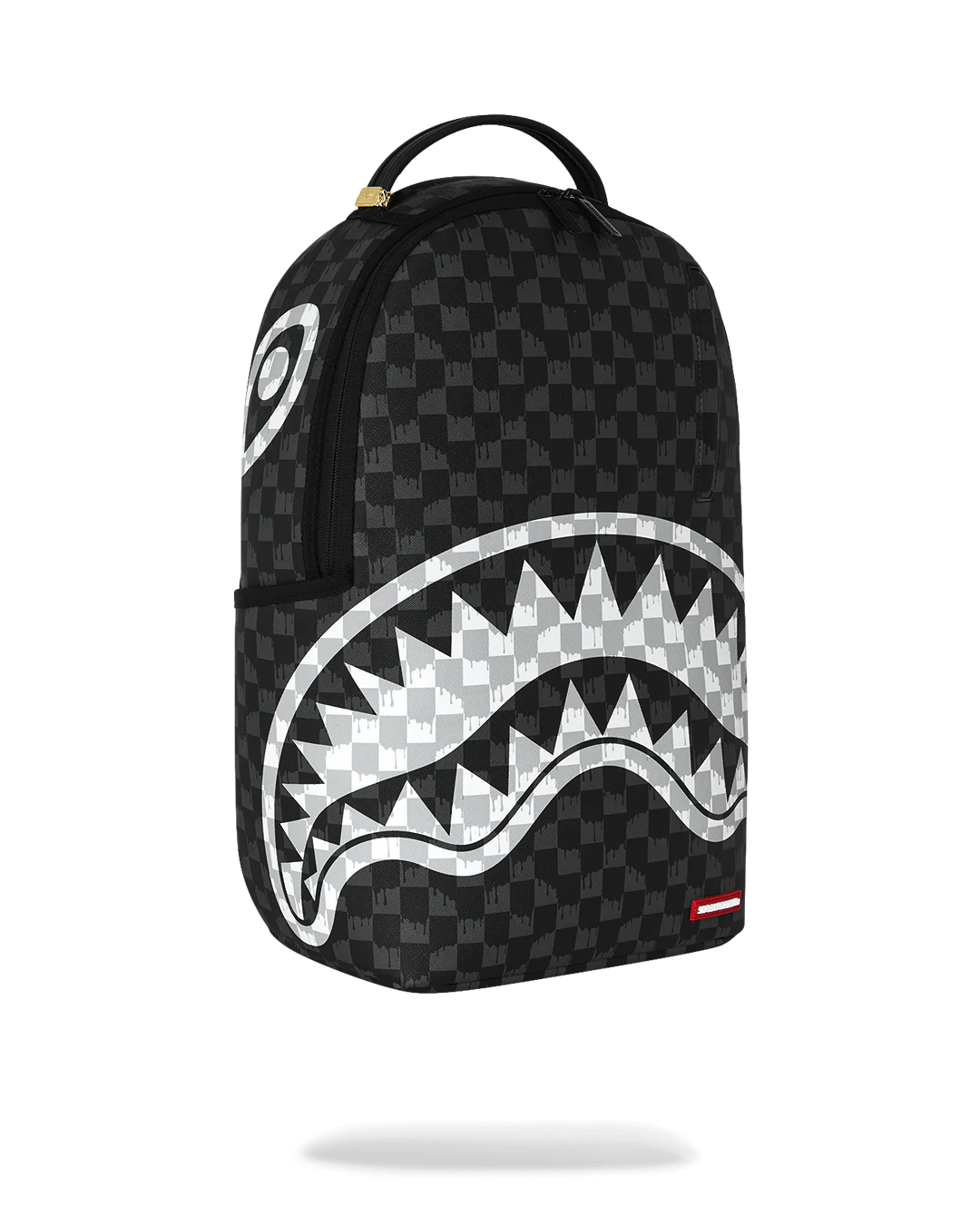 BLACK AND WHITE DRIP CHECK SHARK BACKPACK-thumbmail-2
