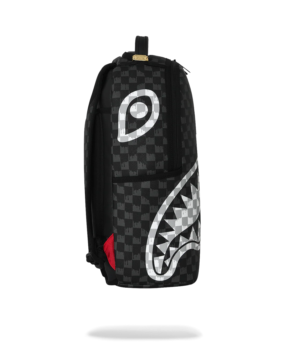 BLACK AND WHITE DRIP CHECK SHARK BACKPACK-thumbmail-3