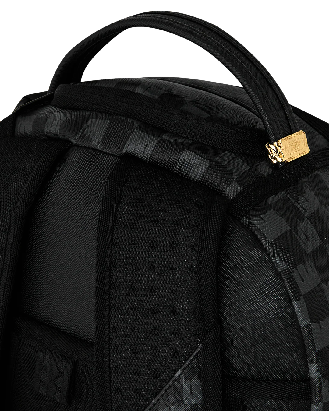 BLACK AND WHITE DRIP CHECK SHARK BACKPACK-thumbmail-9