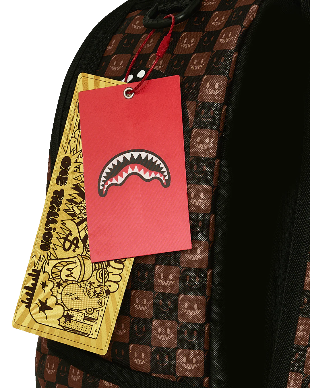 SHARKS IN PARIS WTF BUBBLE BROWN CHECK BACKPACK-thumbmail-6