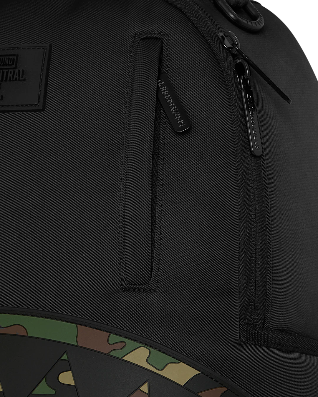 SHARK CENTRAL BLACK NYLON CAMO EMBOSSED SHARK BACKPACK-thumbmail-6