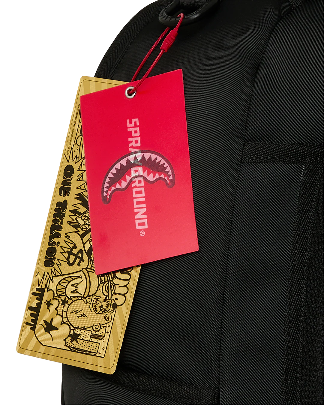 SHARK CENTRAL BLACK NYLON CAMO EMBOSSED SHARK BACKPACK-thumbmail-7