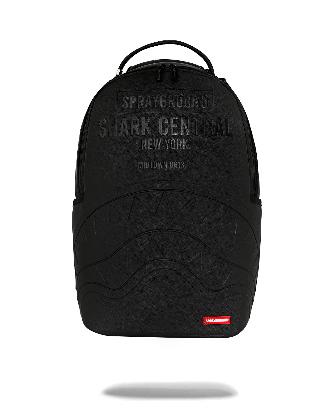 SHARK CENTRAL EMBOSSED BLACK NYLON BACKPACK-thumbmail-1