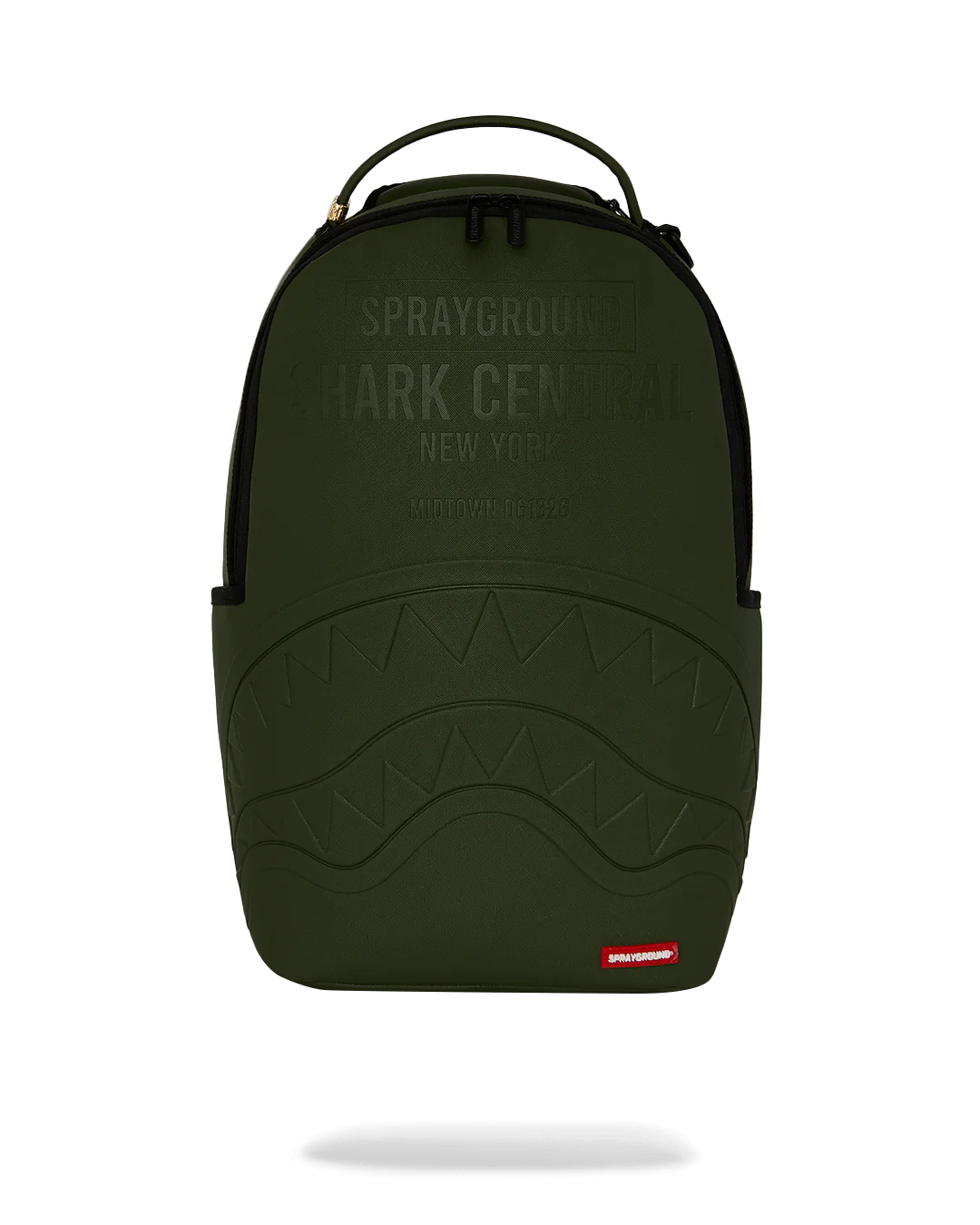 SHARK CENTRAL EMBOSSED GREEN NYLON BACKPACK-thumbmail-1