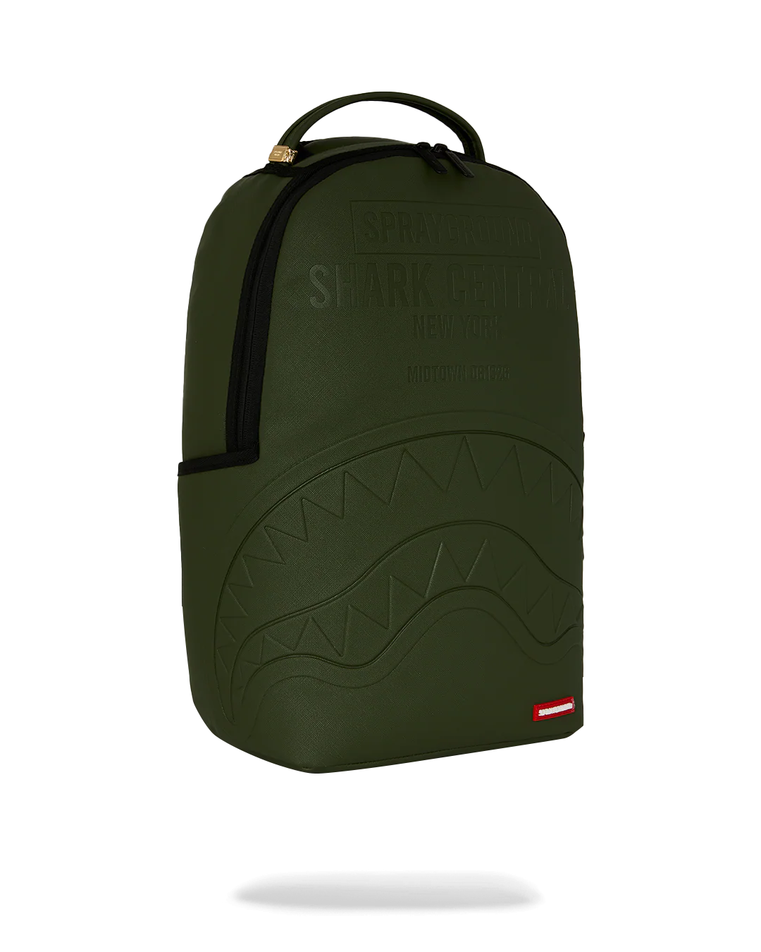 SHARK CENTRAL EMBOSSED GREEN NYLON BACKPACK-thumbmail-2