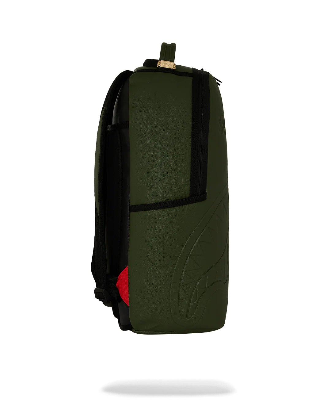 SHARK CENTRAL EMBOSSED GREEN NYLON BACKPACK-thumbmail-3