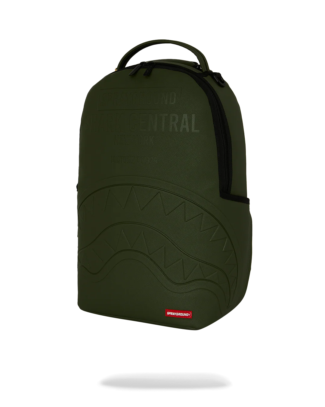 SHARK CENTRAL EMBOSSED GREEN NYLON BACKPACK-thumbmail-5