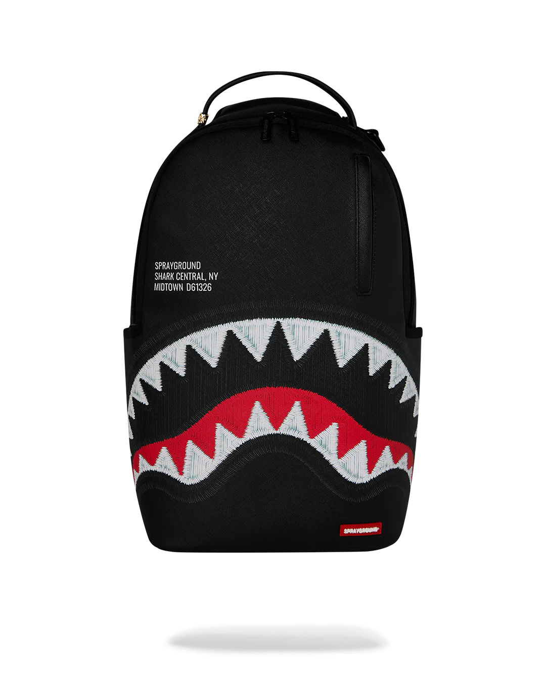 SHARK CENTRAL BLACK EMBROIDERED SHARK BACKPACK-thumbmail-1