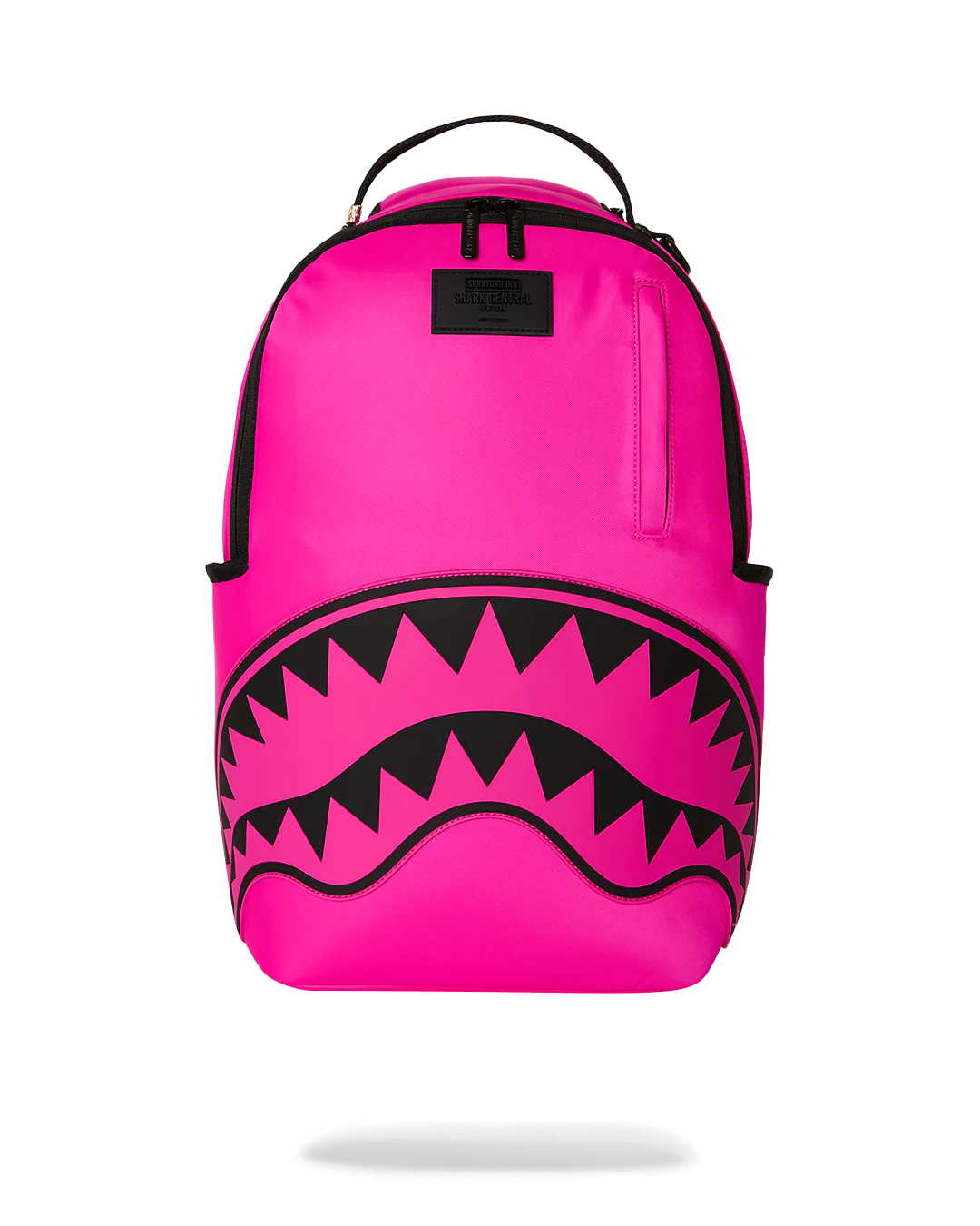 SHARK CENTRAL WHITE STENCIL SHARK PINK NYLON BACKPACK-thumbmail-1