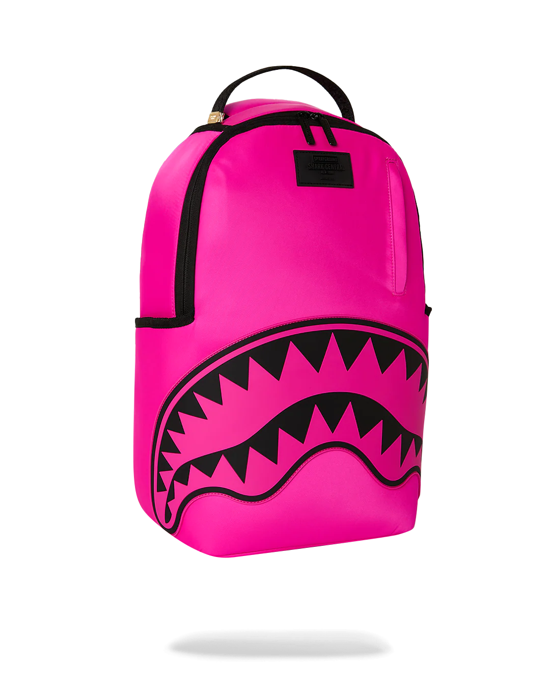 SHARK CENTRAL WHITE STENCIL SHARK PINK NYLON BACKPACK-thumbmail-2