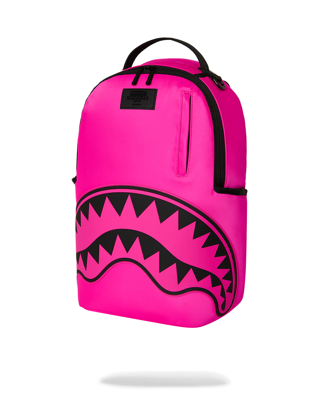 SHARK CENTRAL WHITE STENCIL SHARK PINK NYLON BACKPACK-thumbmail-5