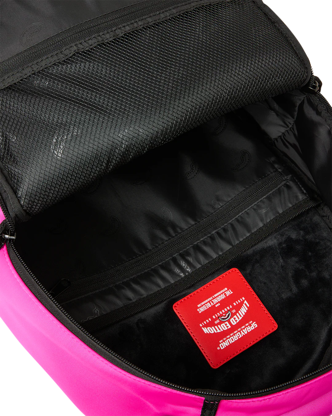 SHARK CENTRAL WHITE STENCIL SHARK PINK NYLON BACKPACK-thumbmail-9